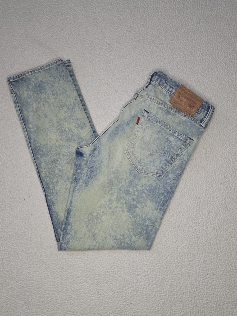 Levi's Men's 511 Light Blue Acid Wash Straight Jeans Red Tab